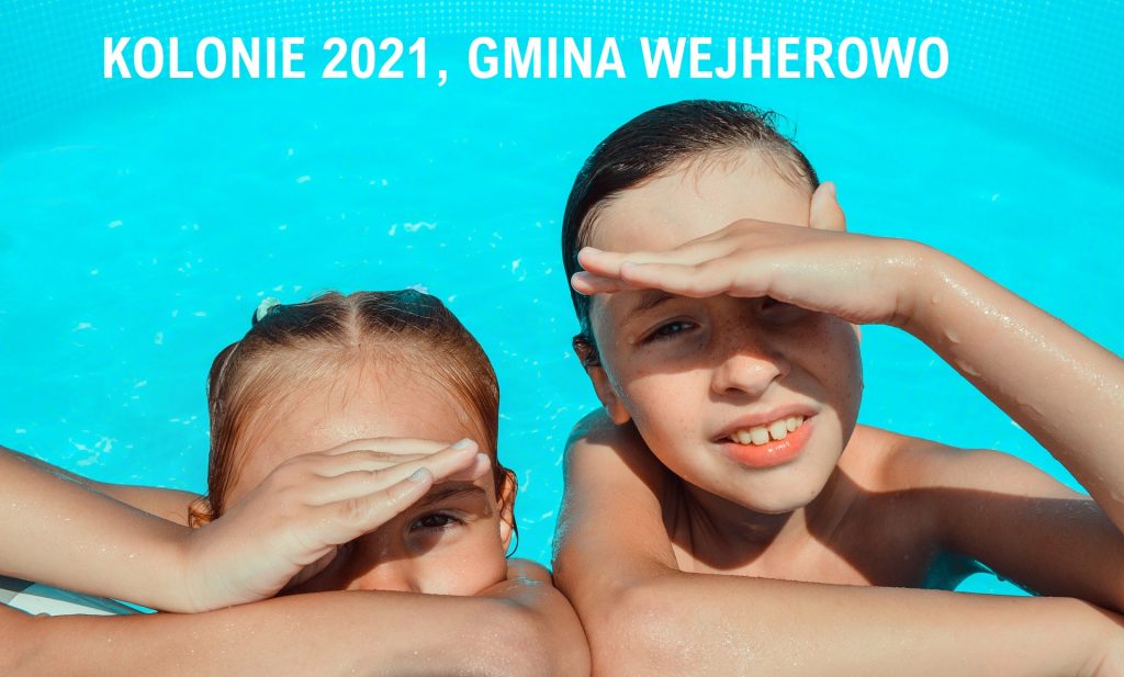 DZIECI W BASENIE, KOLONIE 2021 GMINA WEJHEROWO